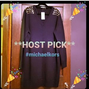 Michael Kors Plus Black Sweater Dress